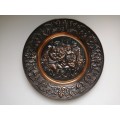 Beautiful, large vintage copper wall plate. The Three Musketeers.