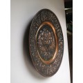 Beautiful, large vintage copper wall plate. The Three Musketeers.