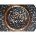 Beautiful, large vintage copper wall plate. The Three Musketeers.