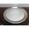 Lovely round vintage silver plated tray.