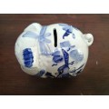 Beautiful Blue and white piggy bank.