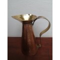 Beautiful, large copper and brass jug.