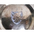 Lovely old solid brass wall plate with lion emblem.