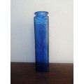 Beautiful blue glass pasta bottle.