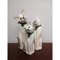 Beautiful set of 3 ceramic cats.