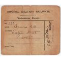 Imperial Military Railways Volunteer Corps Pass