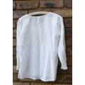 Vintage Indian cotton top with long sleeves - Free size - white