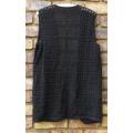Crocheted long black gilet top - Size M - L
