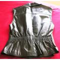Ladies black genuine leather waistcoat - Size 12