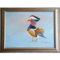 `MANDARIN DUCK`  - Beautifully framed  -   Painted by Yvonne Carola-Pearce  -  Size 450mm x 350mm