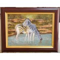 `TWO OF A KIND`  -  BEAUTIFULY FRAMED OIL -  by  Yvonne Carola-Pearce - Size 900mmx 700mm
