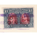 BSAC 1910-16 £1 Double head perfin revenue , used           (CV R4500)