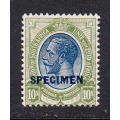 Union of South Africa 1913 KG V 10s SPECIMEN (blue) , M/H