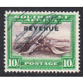 SWA 1952 10s revenue overprinted , used