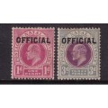 Natal 1904 KE 1d red & 3d overprinted OFFICIAL  , M/H                (SACC 2 & 4 , CV R 600)
