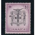 Jamaica 1956-58 £1 black and purple , MLH         ( SG 174)