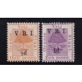 Orange Free State 1900 VRI 1/2d & 1d with Variety NO STOP AFTER V , M/H        (SACC  59c & 60c)