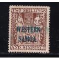 Western Samoa  1935 2/6 brown New Zealand stamp overprinted  T27, used          (SG 189, CV £16)