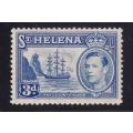 St Helena 1938-44 KG VI 3d ultramarine , M/H                            (SG 135 , CV £80)