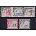 Gambia 1953-59 QE part set, M/H