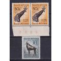 South Africa 1961 Definitive 50c pair & R1 , M/H    (SACC 195,196, CV R270)