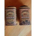 Two vintage antique Java spices tins