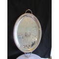 Silver Plate Oval Tray with Handles made in England