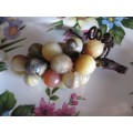 Platter of 6 Bunches of Semi Precious Stone Grapes