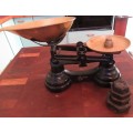 Vintage Ibrasco Brass Scale With Weights