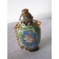 Stunning Vintage Chinese Cloisonne Brass & Enamel Minature Snuff Bottles