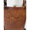 Vintage Pointer Ostrich Handbag in Tan