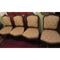 Set of 4 French Carved  Mahogany Chairs
