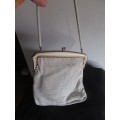 Vintage White Metal  Mesh Handbag