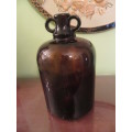 Vintage Amber  Demijohn Bottle with Handles