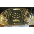 EMESS Silver Plate Meat Platter with 2x Vegetable Compartments with Lids