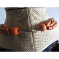 Vintage Multi Strand Shell Necklace - Rust