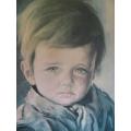 Vintage Framed Crying Boy Print by Giovanni Bragolin