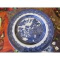 Collection of 25 Pieces of  Blue Willow  Pattern Plates and Bowls