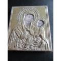 Silver Plated Religious Icon Mother & Child