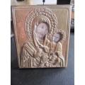 Silver Plated Religious Icon Mother & Child