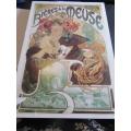 French Art Nouveau Poster Block Mounted