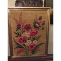 Beautifully   Framed Large Floral Tapestry