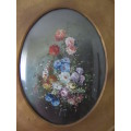 Beautifully Framed Original Oil Floral Painting Framed with Bubble Glass