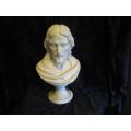 Alabaster Bust of Jesus Christ By Italian Sculptor A Gianelli On A Marble Pedestal