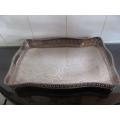 Chased Silver Plated Gallery Tray with Ball & Claw Feet