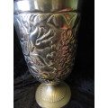 Large Silver Plate RepousseFlower Design Wine Cooler / Vase