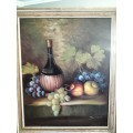 Still Life Painting of Fruit & Wine