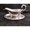 Viners of Sheffield Plate Gravy Boat & Saucer