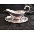 Viners of Sheffield Plate Gravy Boat & Saucer