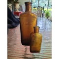 Pair of Amber Athrocopy  Poison Bottle